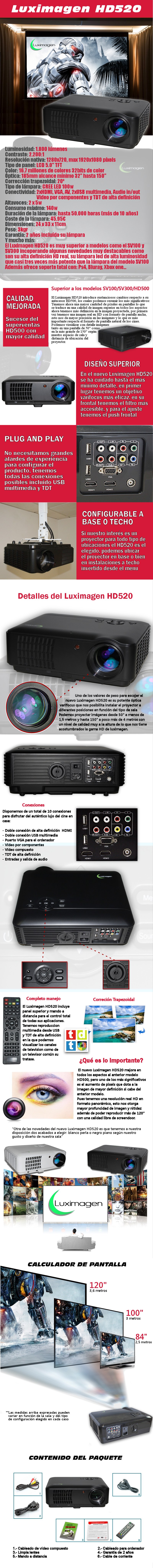 proyector de led luximagen hd520